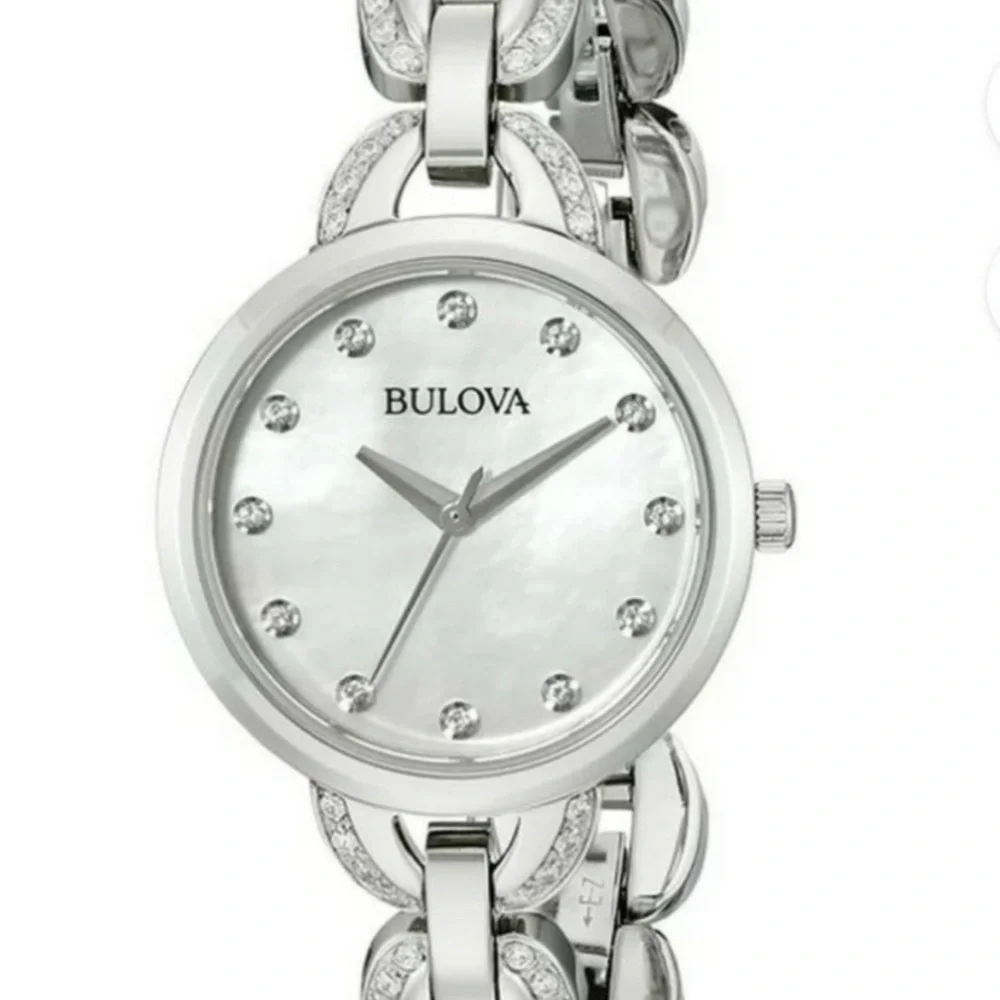 Bulova 96L203 Mother Of Pearl Crystal Accented Petite Women's Watch - Picture 6 of 8